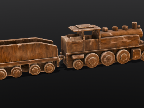 Wooden train Modelo 3D