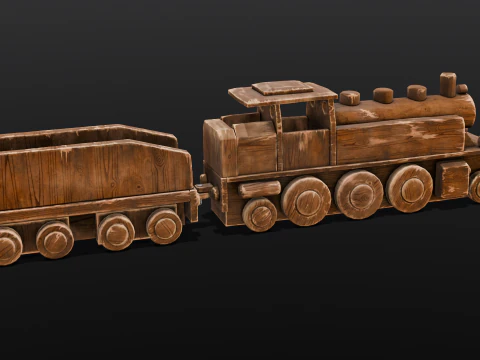 Trenino in legno Modello 3D