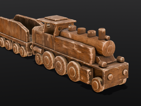 Wooden train Modelo 3D