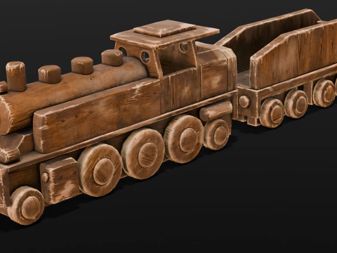 Trenino in legno Modello 3D