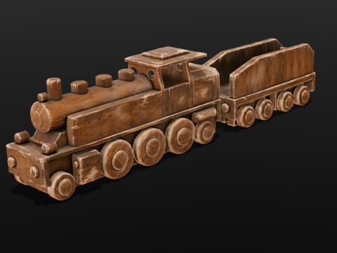 Wooden train Modelo 3D