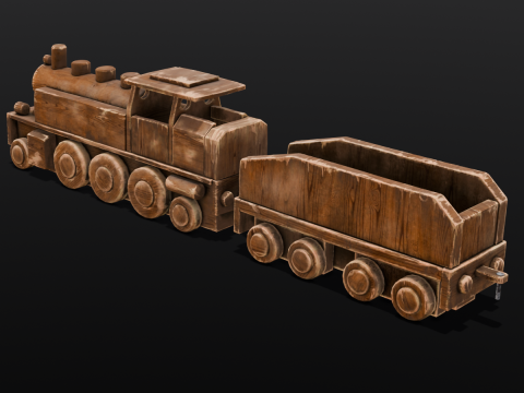 Wooden train Modelo 3D