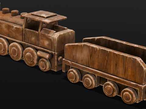 Wooden train Modelo 3D