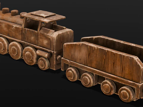 Trenino in legno Modello 3D