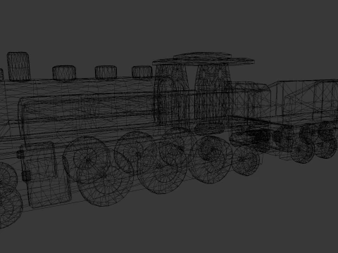 Trenino in legno Modello 3D