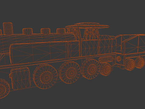 Trenino in legno Modello 3D