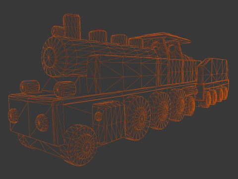 Wooden train Modelo 3D