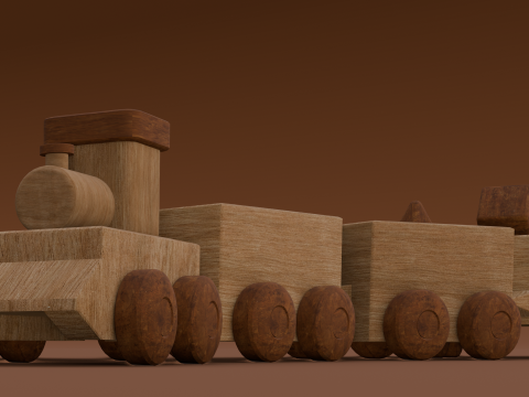 Wooden Train Modelo 3D