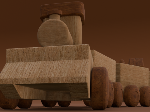 Wooden Train 3D 모델