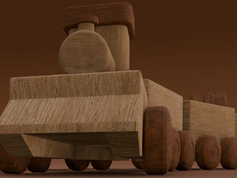 Wooden Train 3D Model