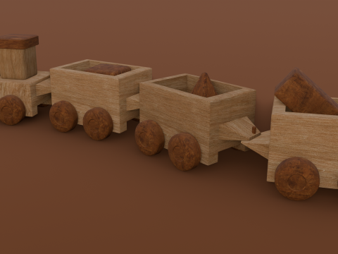 Wooden Train 3D 모델