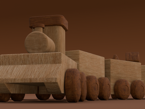Wooden Train 3D 모델