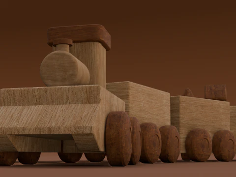 Wooden Train 3D Model