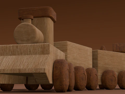 Wooden Train 3D Model