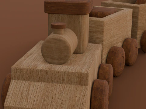 Wooden Train 3D Model
