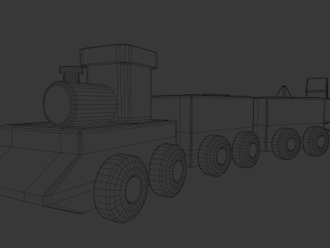 Wooden Train 3D 모델