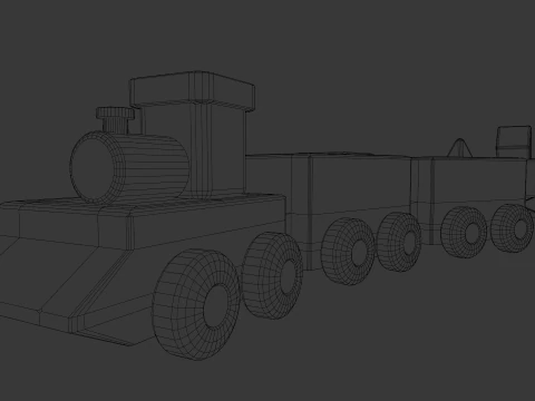 Wooden Train 3D Model
