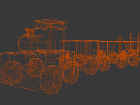 Wooden Train 3D 모델