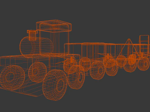 Wooden Train 3D Model