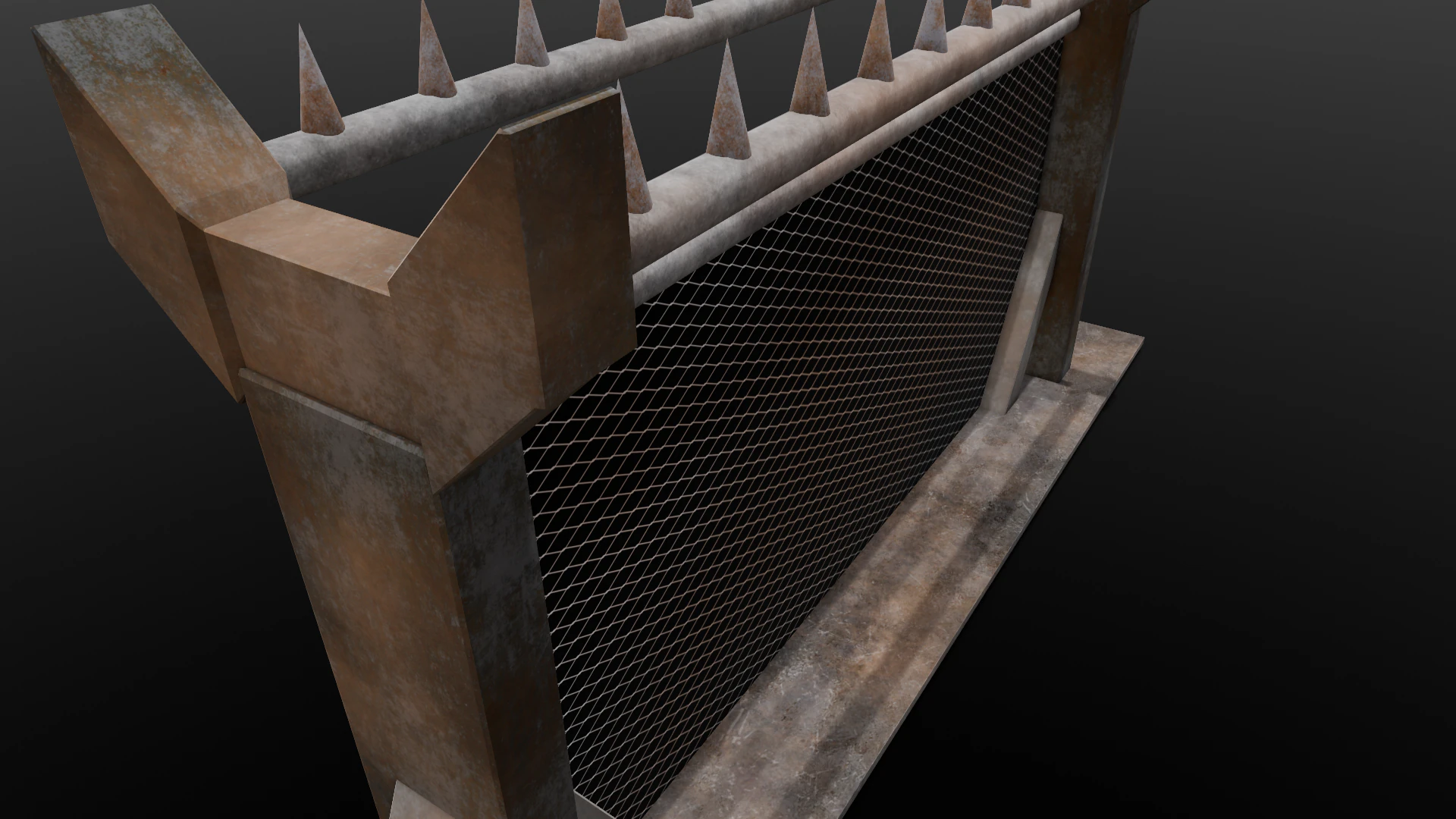 Iron Fence 3D Model .c4d .max .obj .3ds .fbx .stl .blend