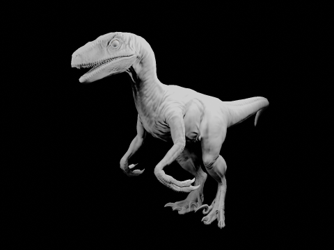 Velociraptor Blue - Animated and Rigged Model 3D