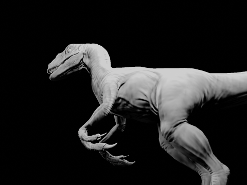 Velociraptor Blue - Animated and Rigged Model 3D
