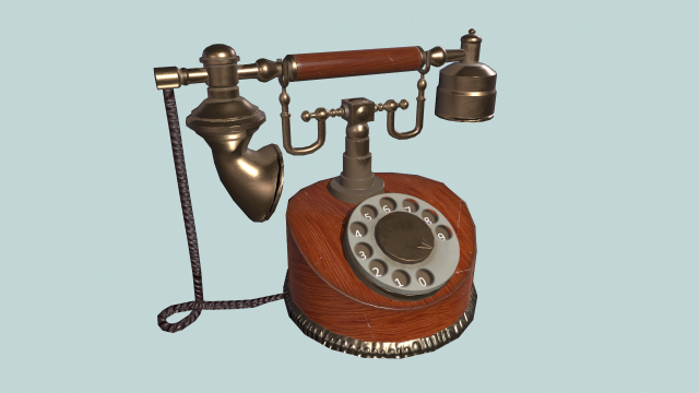 Vintage phone 3D 模型 .c4d .max .obj .3ds .fbx .stl .blend 
