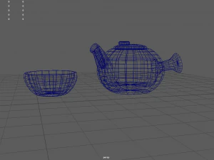 Tea board cup and teapot 3D Model