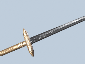 Melee weapon set longsword one-handed mace and stilletto 3D 模型