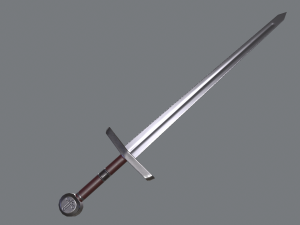 Melee weapon set longsword one-handed mace and stilletto 3D Model