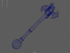 Melee weapon set longsword one-handed mace and stilletto 3D Model