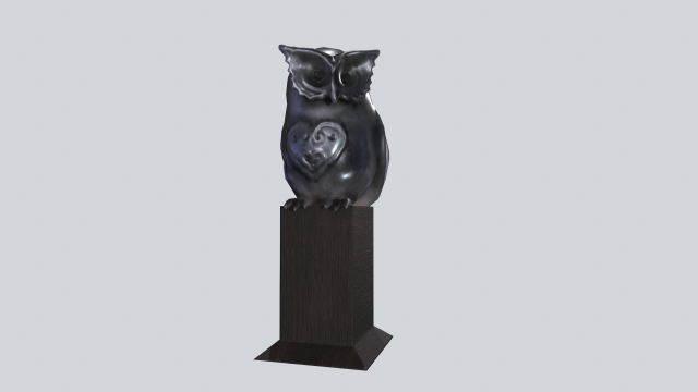 Owl statue 3D Model .c4d .max .obj .3ds .fbx .stl .blend 