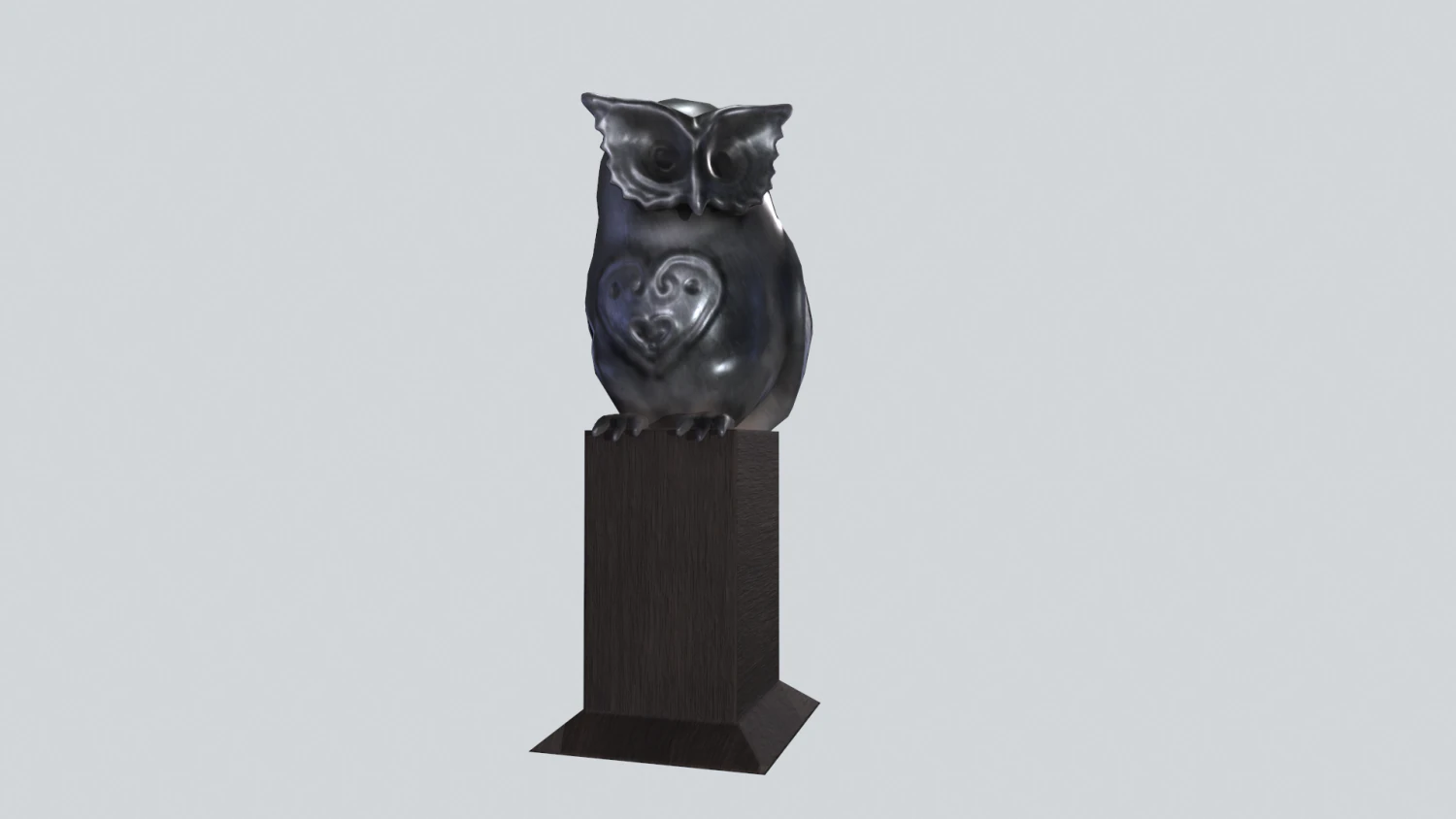 Owl statue 3D Model .c4d .max .obj .3ds .fbx .stl .blend 