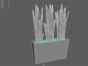 Pike tail pot-plant 3D Model