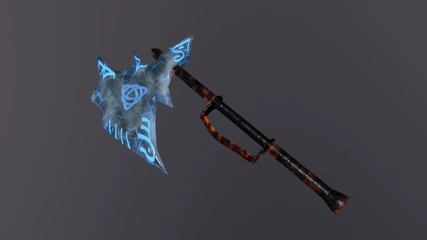 Black ice runic axe 3D Model .c4d .max .obj .3ds .fbx .stl .blend