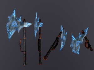 Black ice runic axe 3D Модель