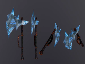 Black ice runic axe 3D Model