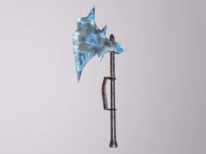 Black ice runic axe 3D Model
