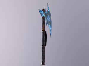 Black ice runic axe 3D Model