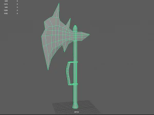 Black ice runic axe 3D Model