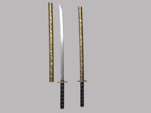 Engraved Katana 3D Model