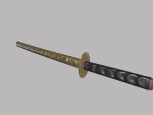 Engraved Katana 3D Model