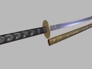 Engraved Katana 3D Model