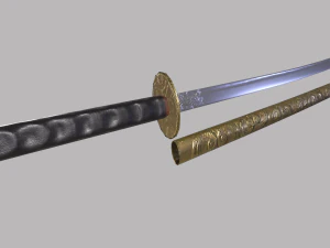 Engraved Katana 3D Model