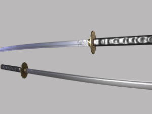 Engraved Katana 3D Model