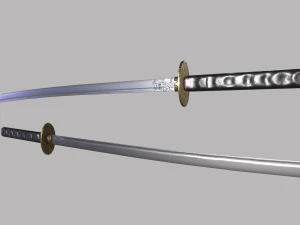 Engraved Katana 3D Model