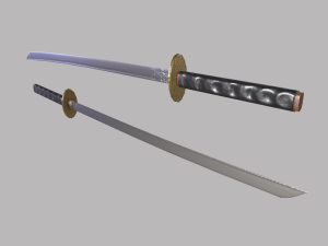 Engraved Katana 3D Model