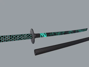 Neon light katana 3D Model