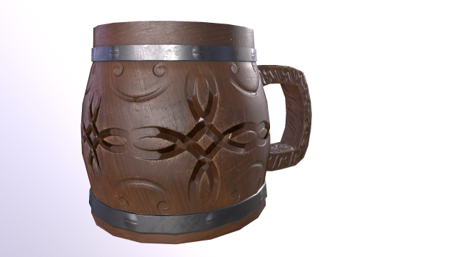 Wooden beer mug 3D मॉडल .c4d .max .obj .3ds .fbx .stl .blend 