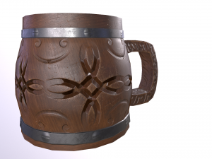 Wooden beer mug 3D Model